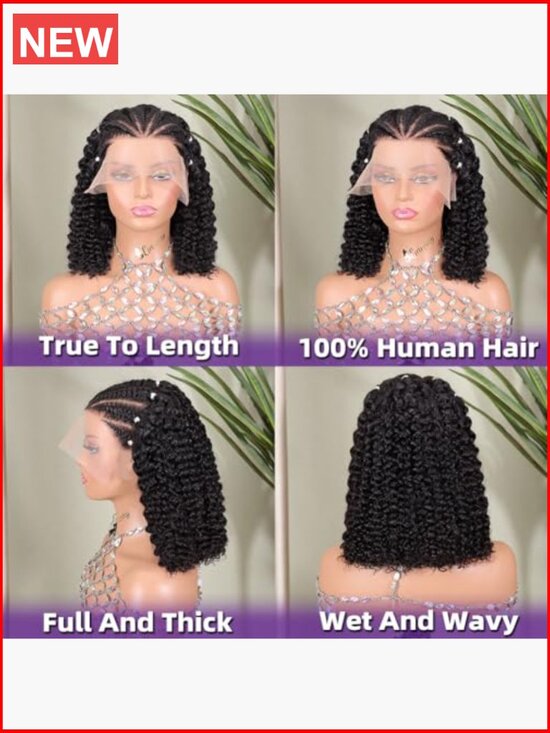 Human Hair 13x4 HD Lace Front Wig Pre Plucked Glueless Short Wet and Wavy